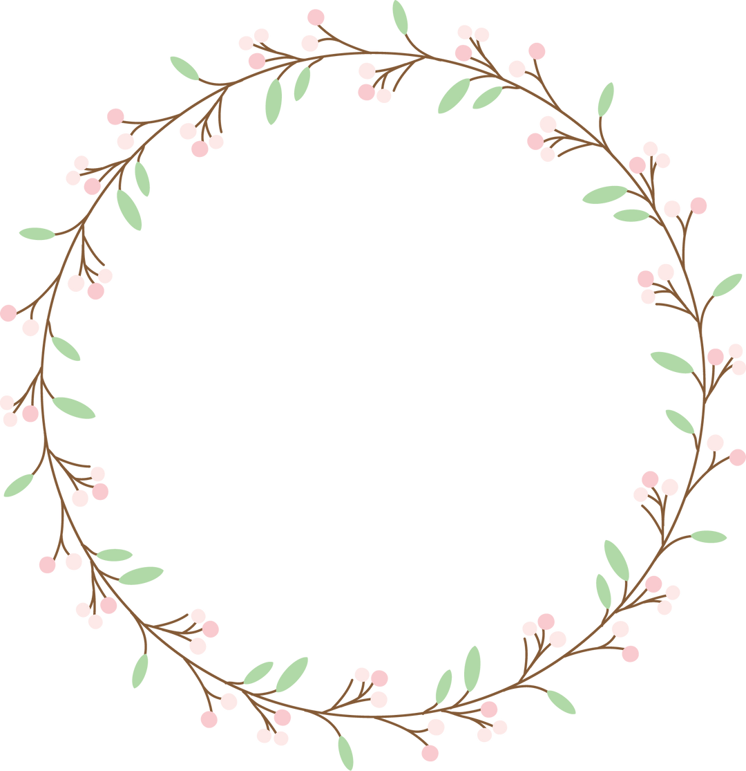 Minimal Flower Bud Heart and Circle Wreath Collection